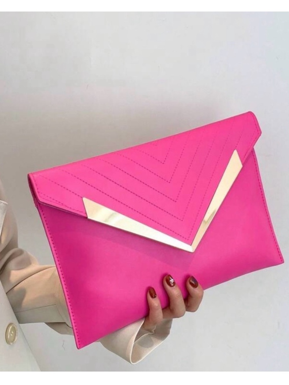 Pink Envelope Clutch Bag - Sleek Women's Handheld
